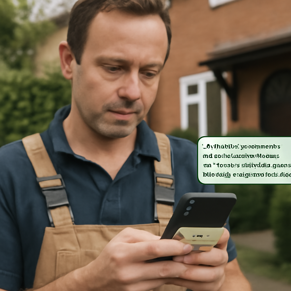 trades quote follow-up message WhatsApp UK professional