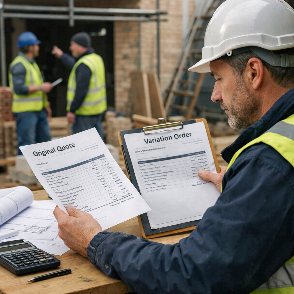 scope creep variation order building project UK trades